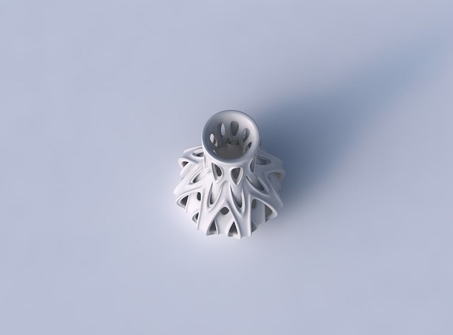 Vase curved with intertwining lines and extruded edges tapered 2 3D print model_2