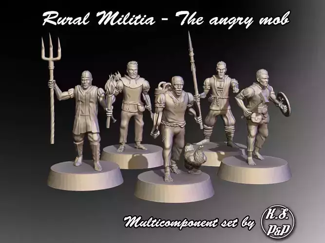 Rural Militia - Multicomponent Set with supports