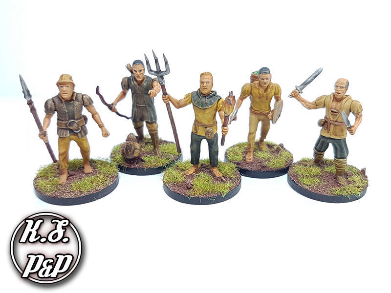 Rural Militia - Multicomponent Set with supports 3D print model_1