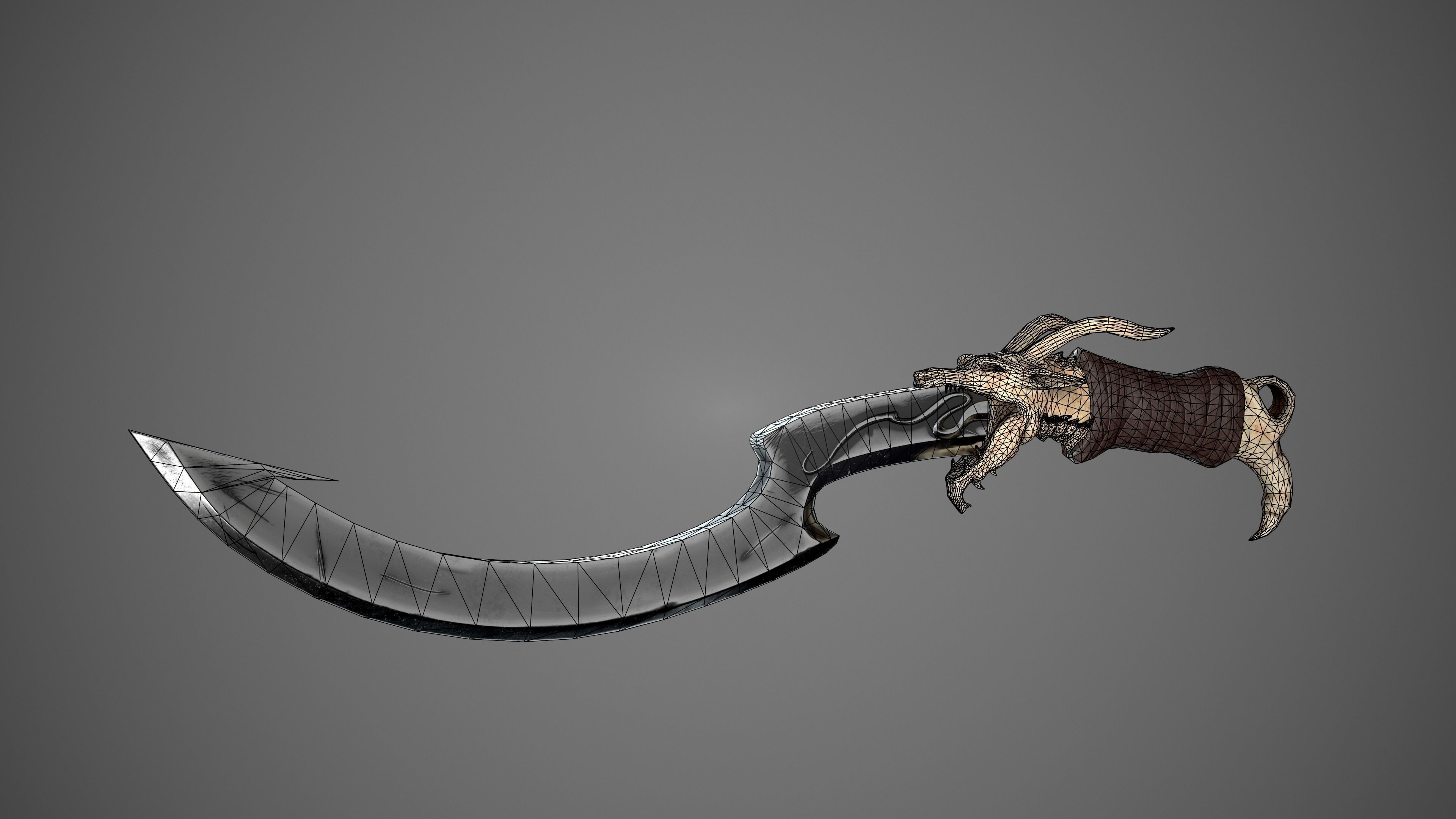 Dragon Sword  Low-poly 3D model_7
