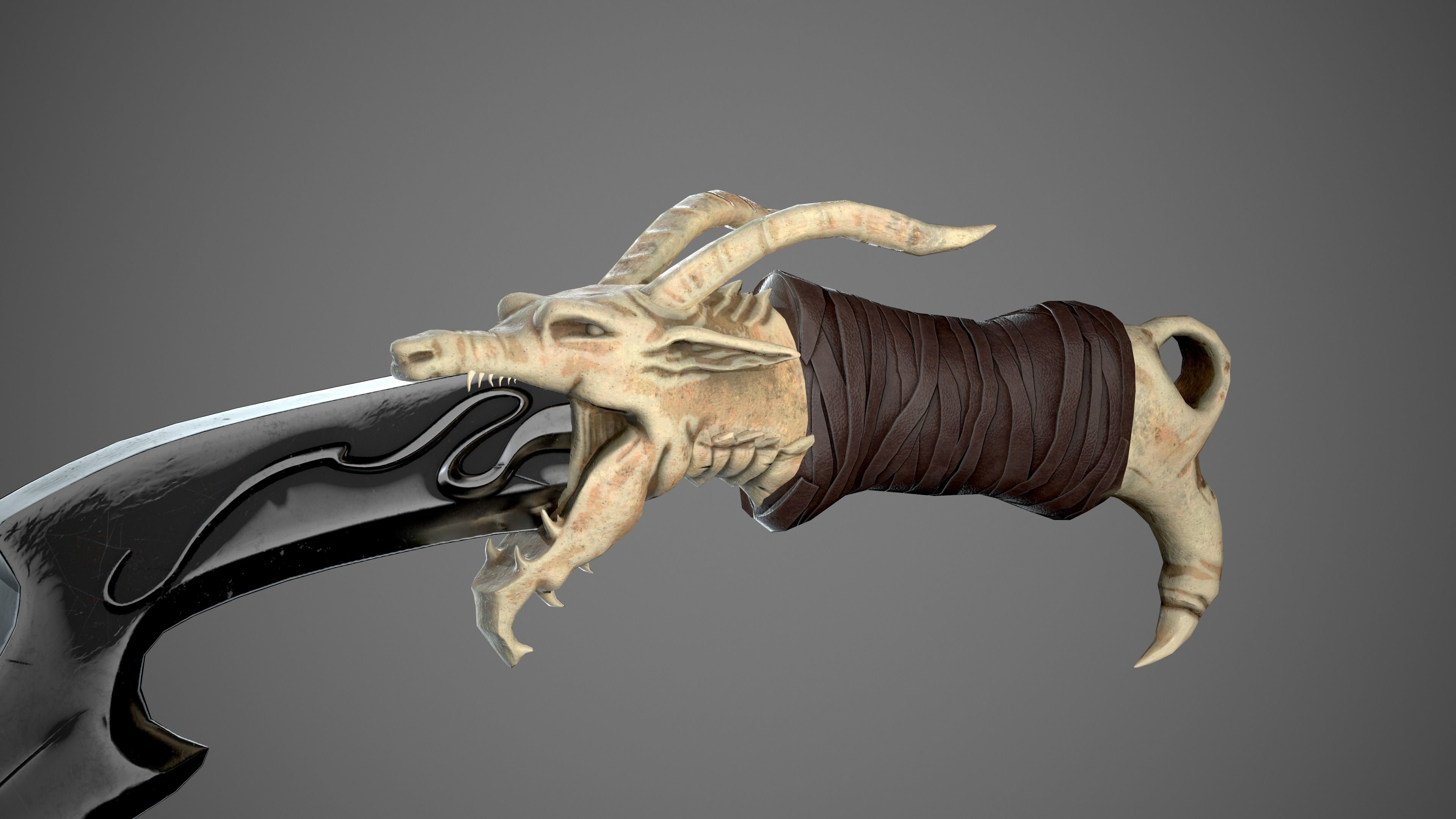 Dragon Sword  Low-poly 3D model_5