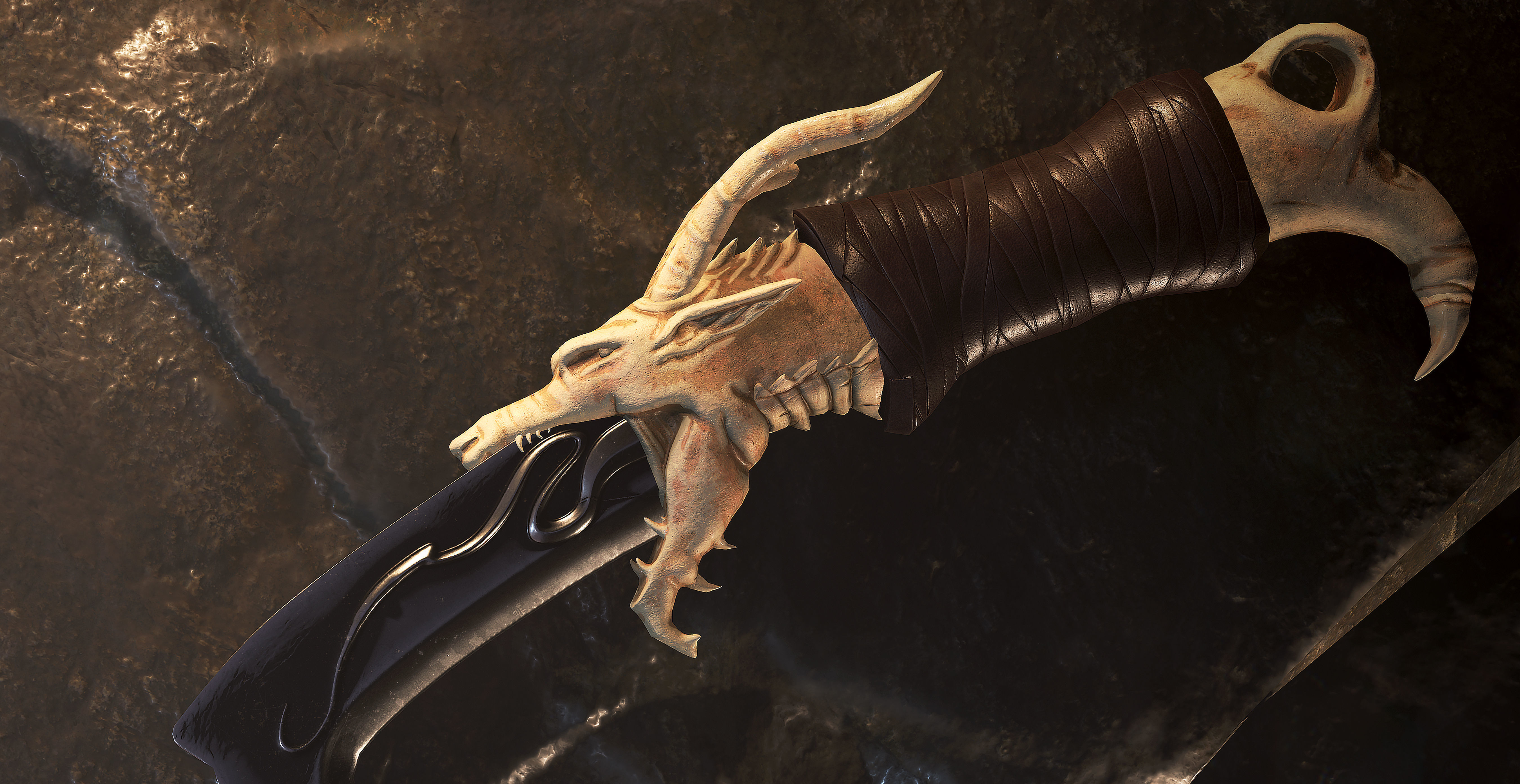 Dragon Sword  Low-poly 3D model_3