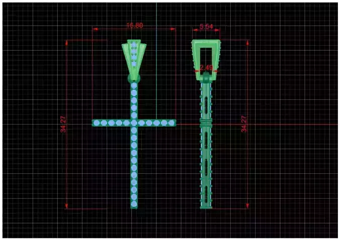 Diamond Cross Pendant 3D print or CNC model 