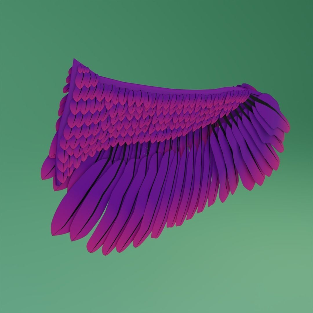 Wings - Low-poly 3D model two 3D model_7