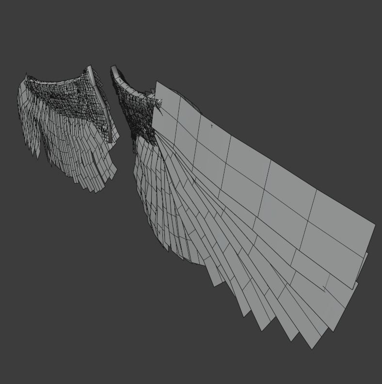 Wings - Low-poly 3D model two 3D model_19