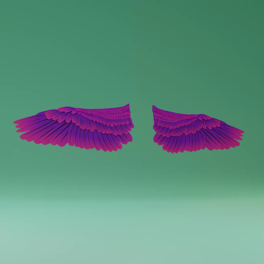 Wings - Low-poly 3D model two 3D model_0
