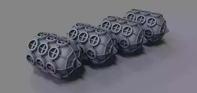 Fender A set of four metal tanks 3D print model
