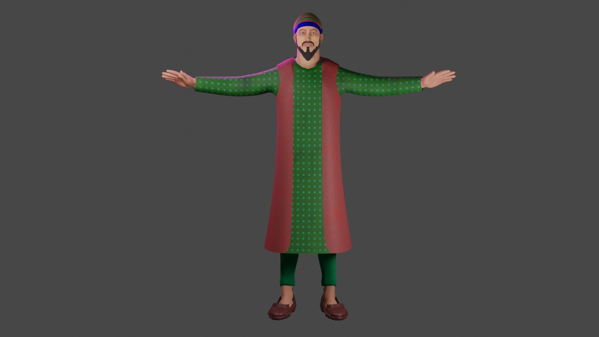 Mughal character 3D model_5
