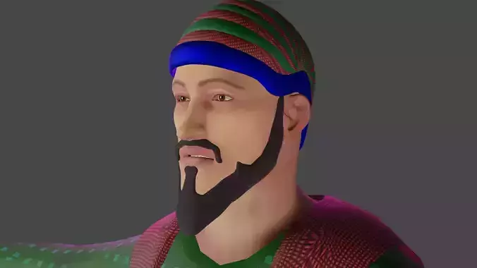 Mughal character 3D model