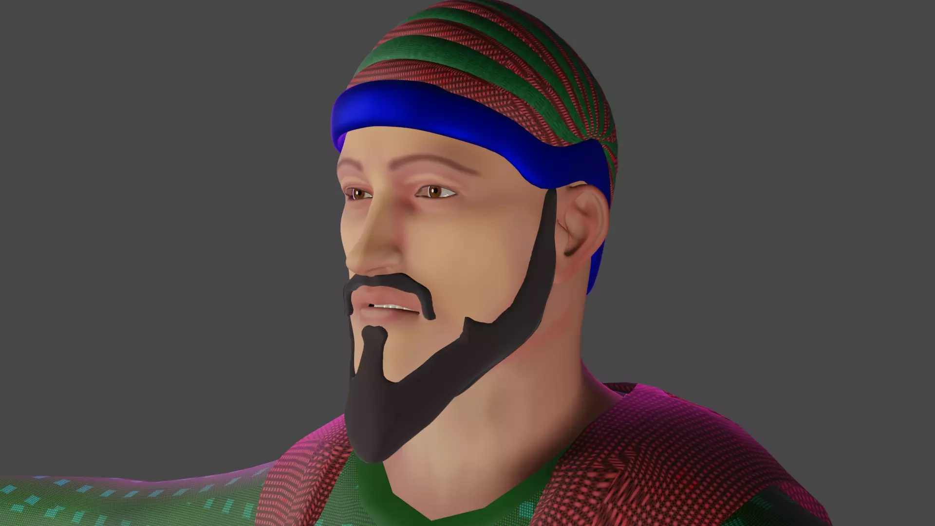 Mughal character 3D model_0