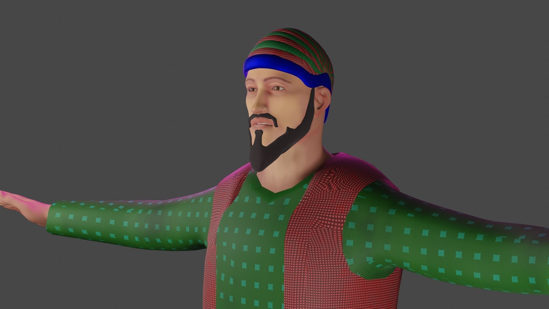 Mughal character 3D model_4
