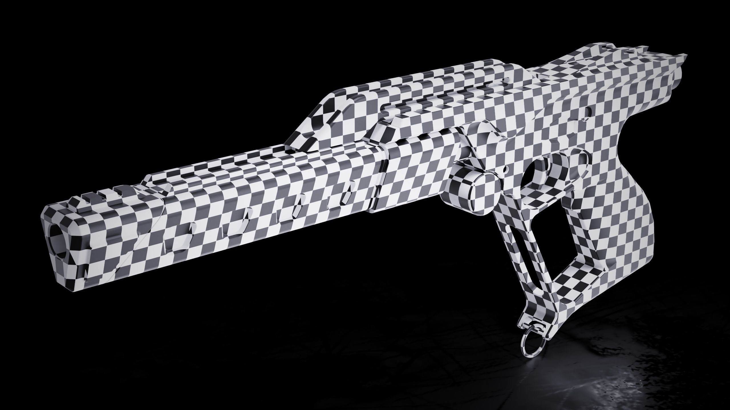 Cyberpunk PBR One Shot Pistol Low-poly 3D model_8