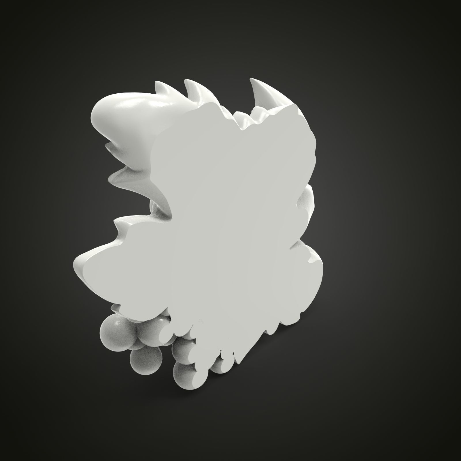 Grape bas-relief 3D print model_3