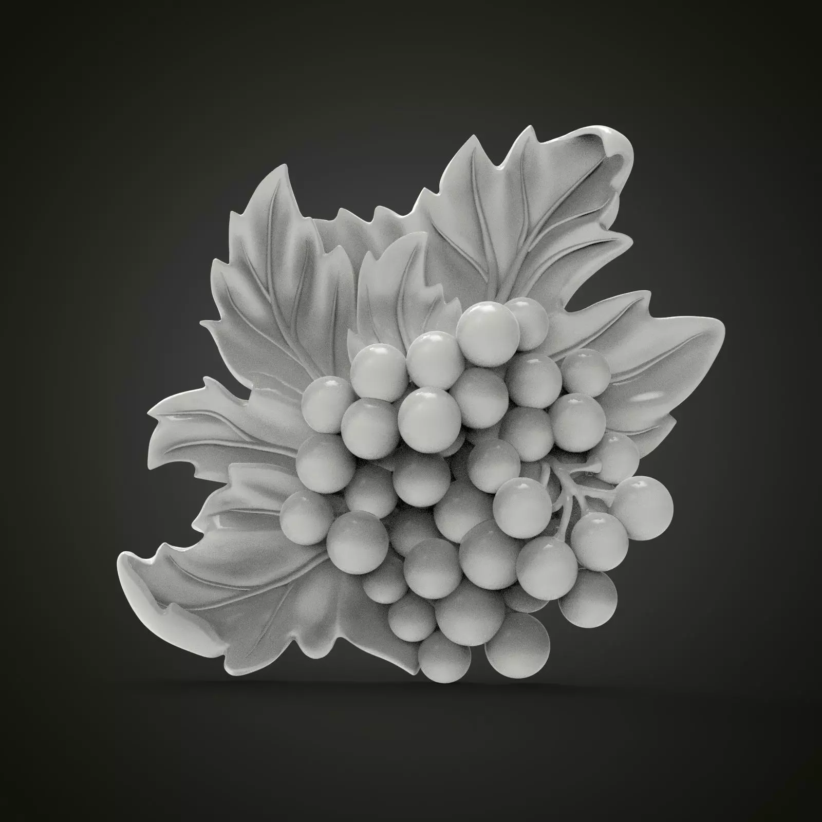 Grape bas-relief 3D print model_0