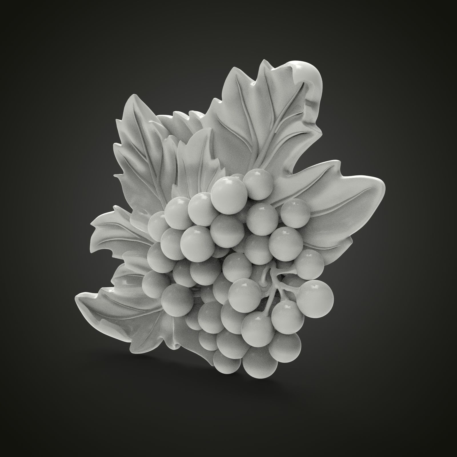 Grape bas-relief 3D print model_1