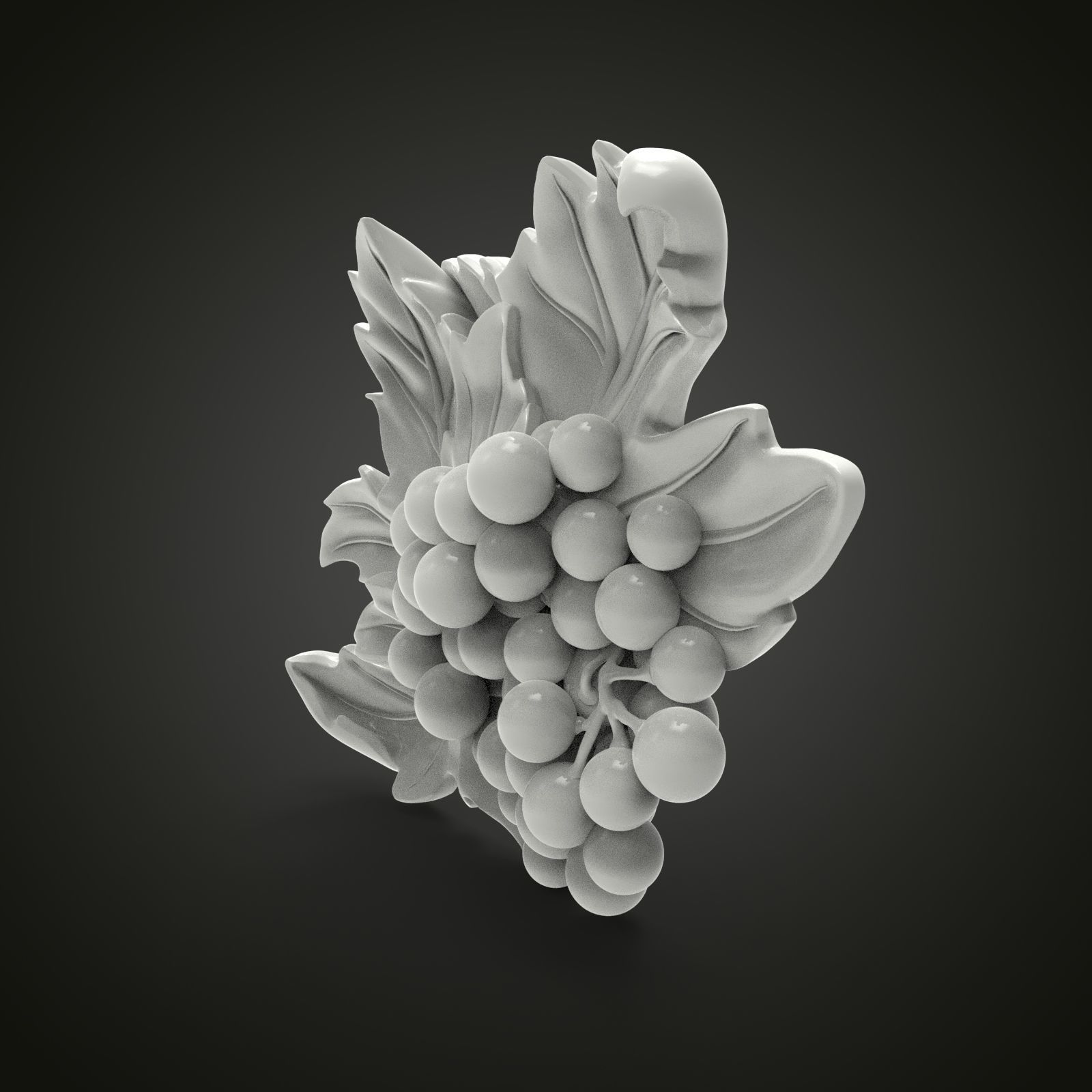 Grape bas-relief 3D print model_2