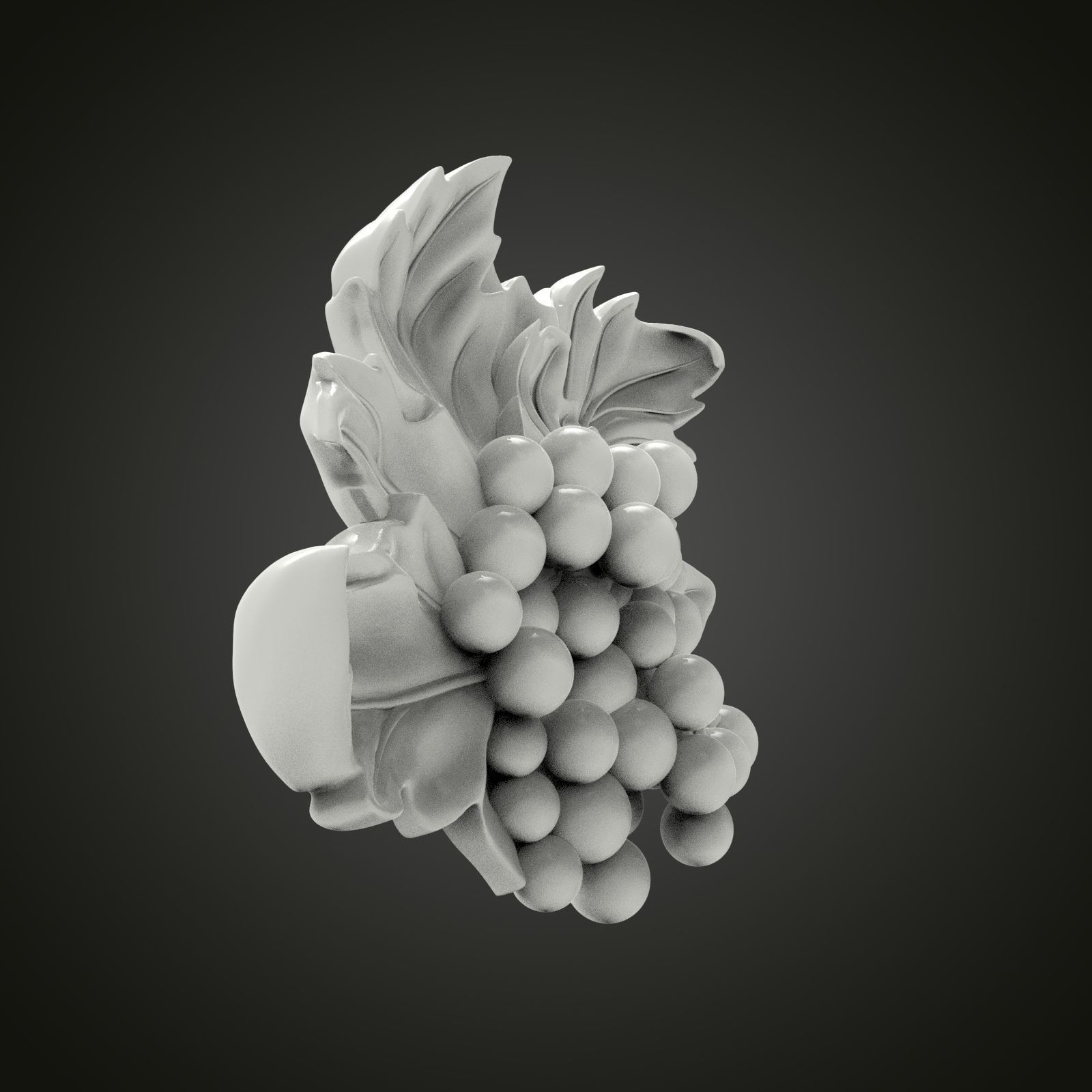 Grape bas-relief 3D print model_6