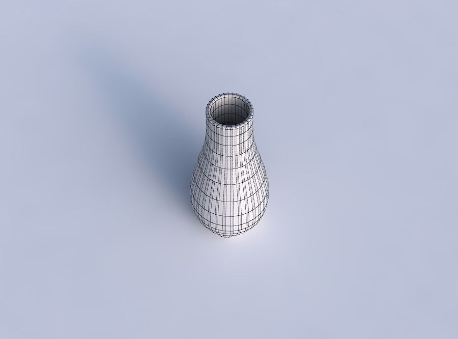 Vase curved with fine bands uniform vertical 3D print model_6