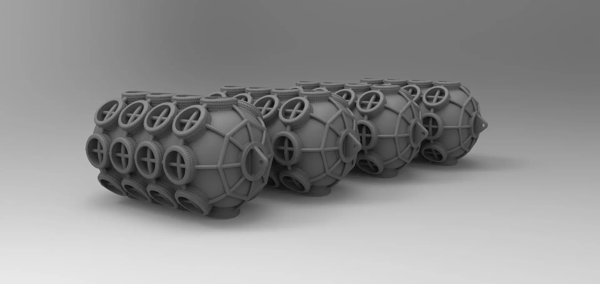 Fender B four plastic cylinders 3D print model_0