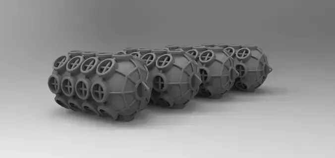 Fender B four plastic cylinders 3D print model
