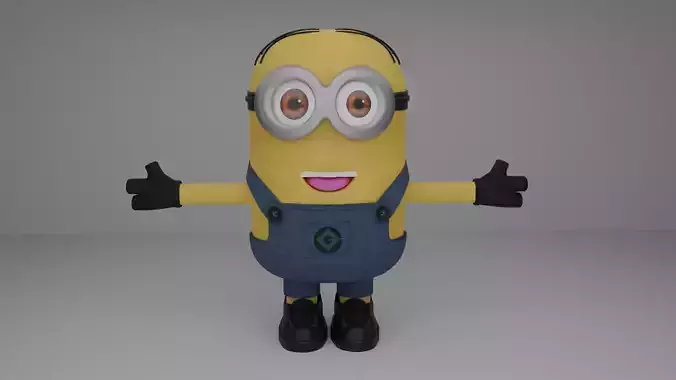 Minion minions character in overalls 3D model
