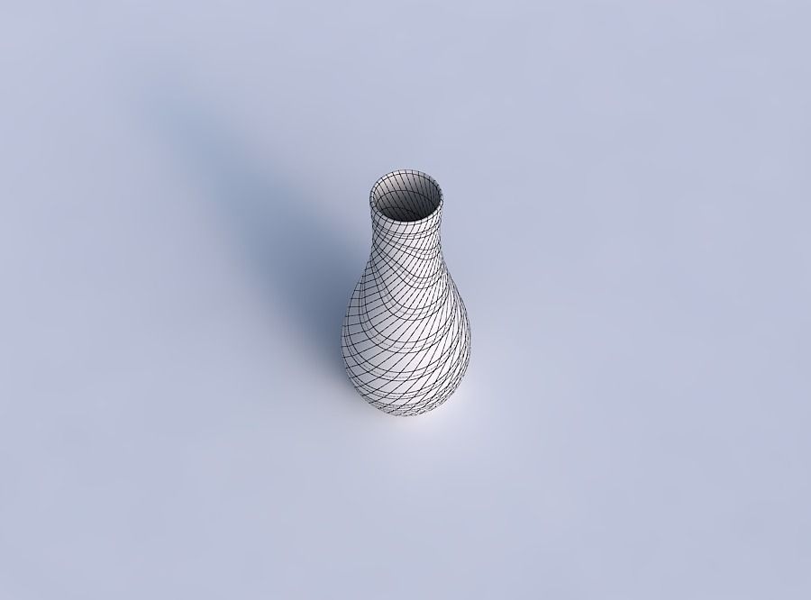 Vase curved with distorted horizontal dents 3D print model_6
