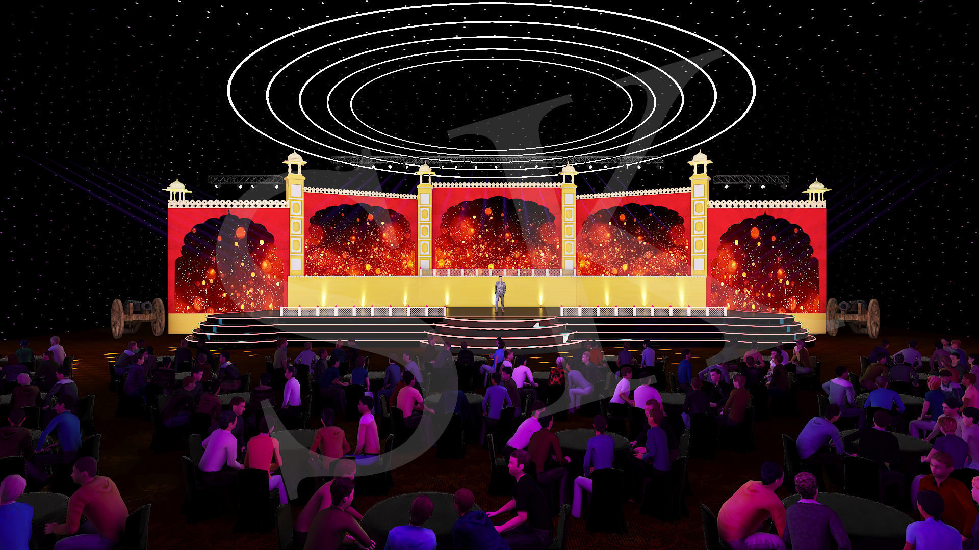 Rajasthani Theme Stage with animation 3D model_2