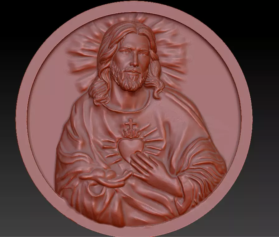 Jesus with heart 3D model_0