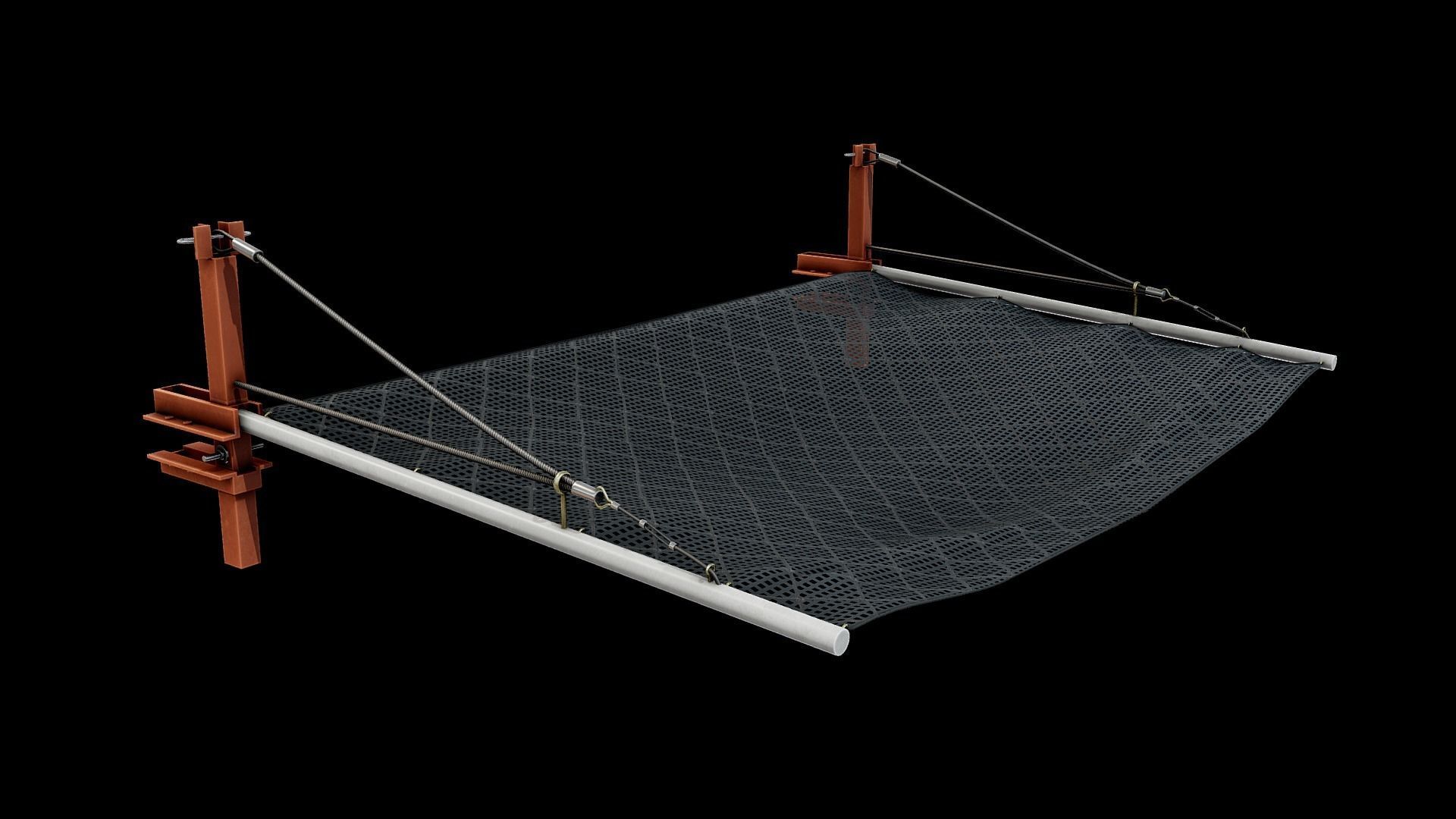 Construction Safety Net - Personnel Fall Net Low-poly 3D model_4