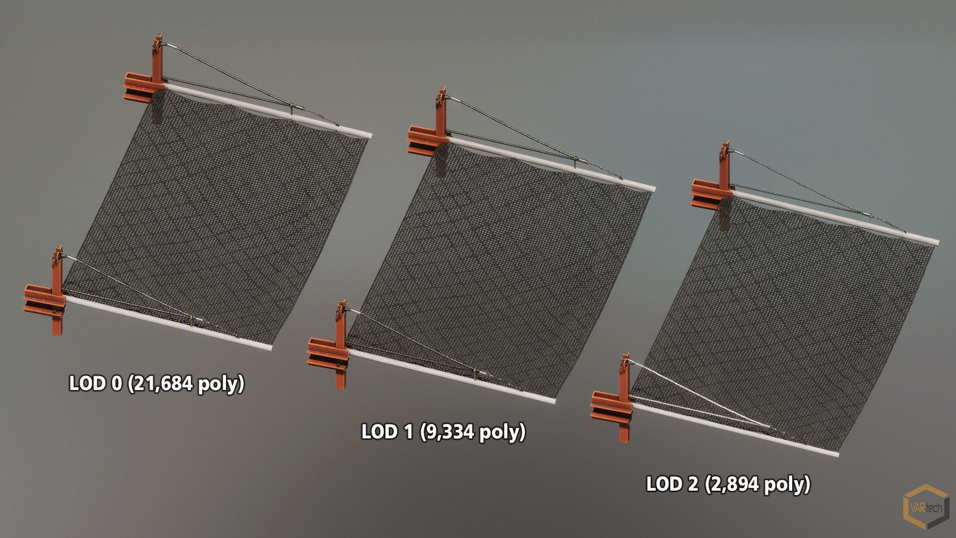 Construction Safety Net - Personnel Fall Net Low-poly 3D model_8