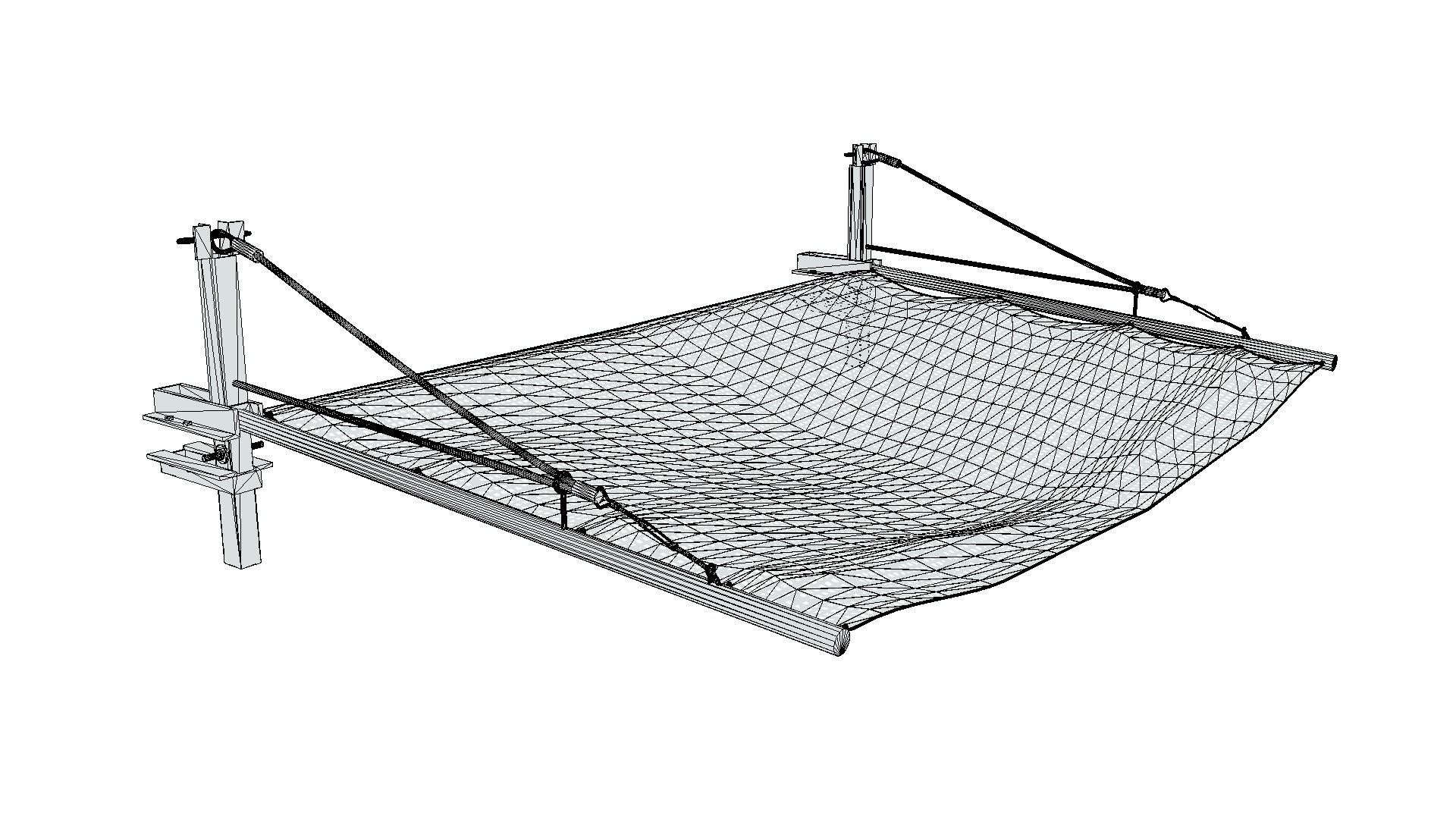 Construction Safety Net - Personnel Fall Net Low-poly 3D model_12