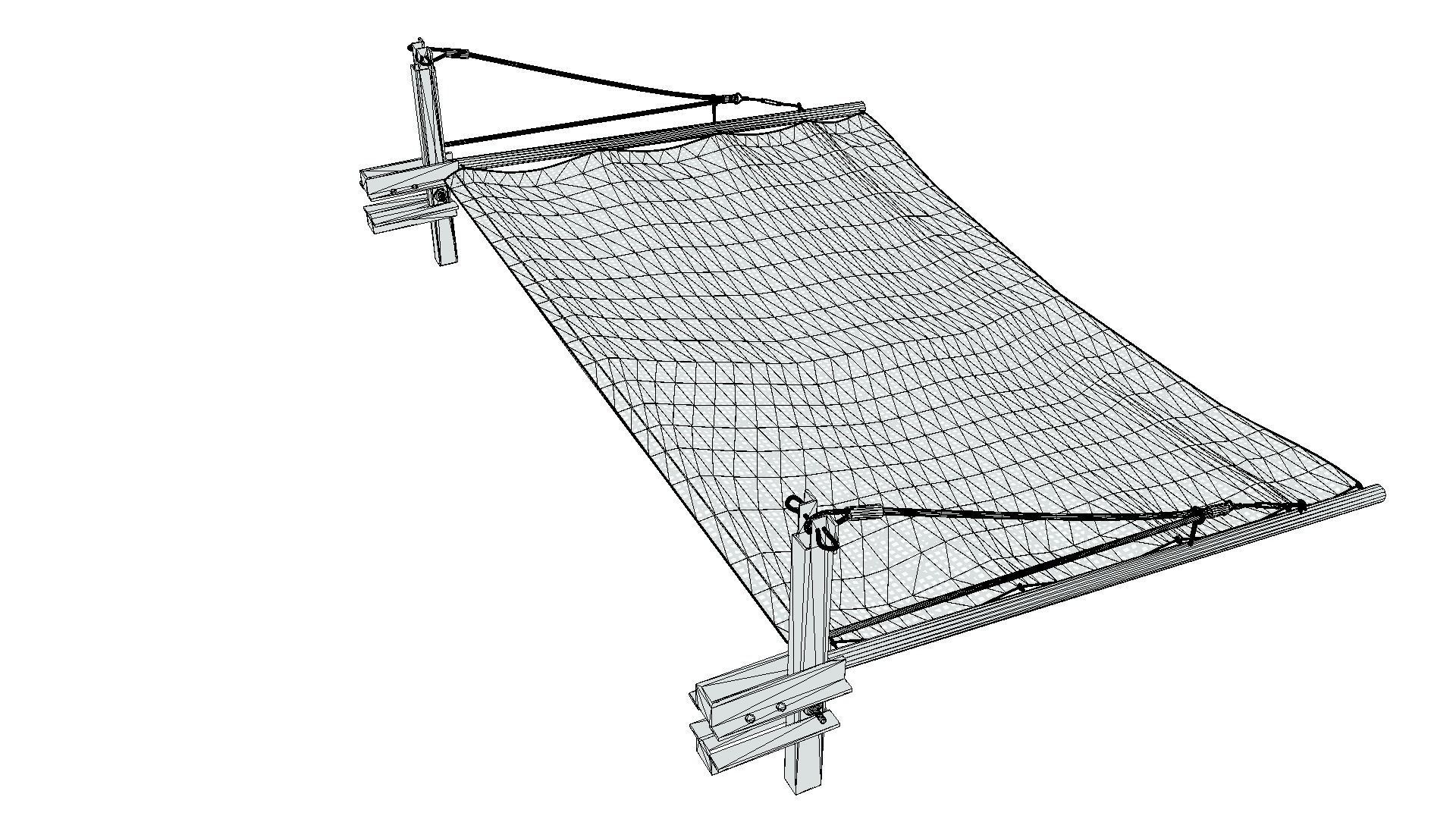 Construction Safety Net - Personnel Fall Net Low-poly 3D model_13