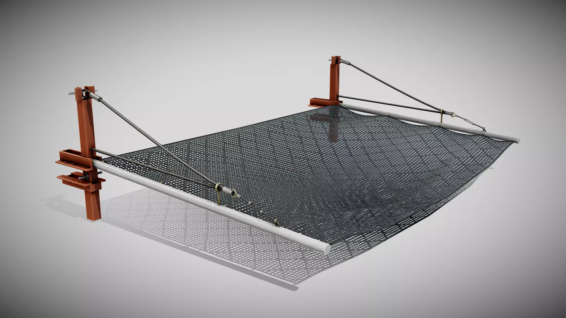 Construction Safety Net - Personnel Fall Net Low-poly 3D model_0