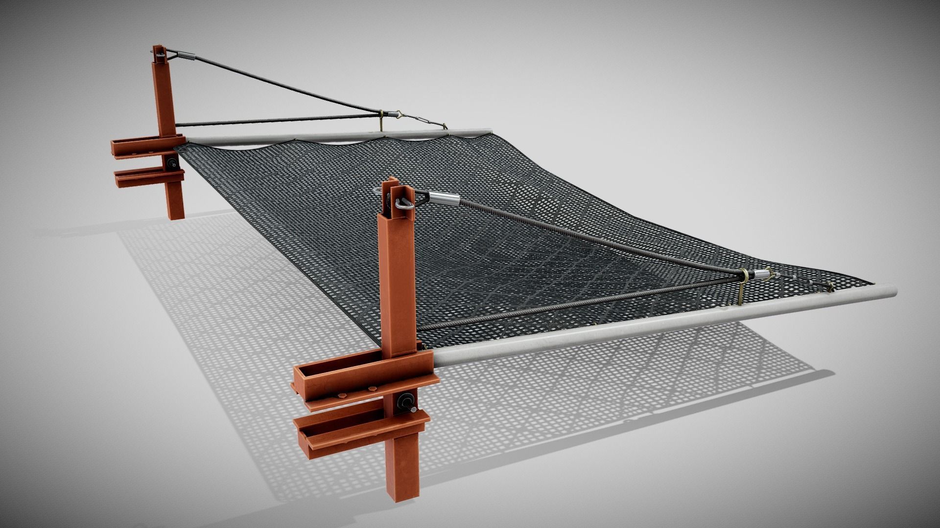 Construction Safety Net - Personnel Fall Net Low-poly 3D model_3