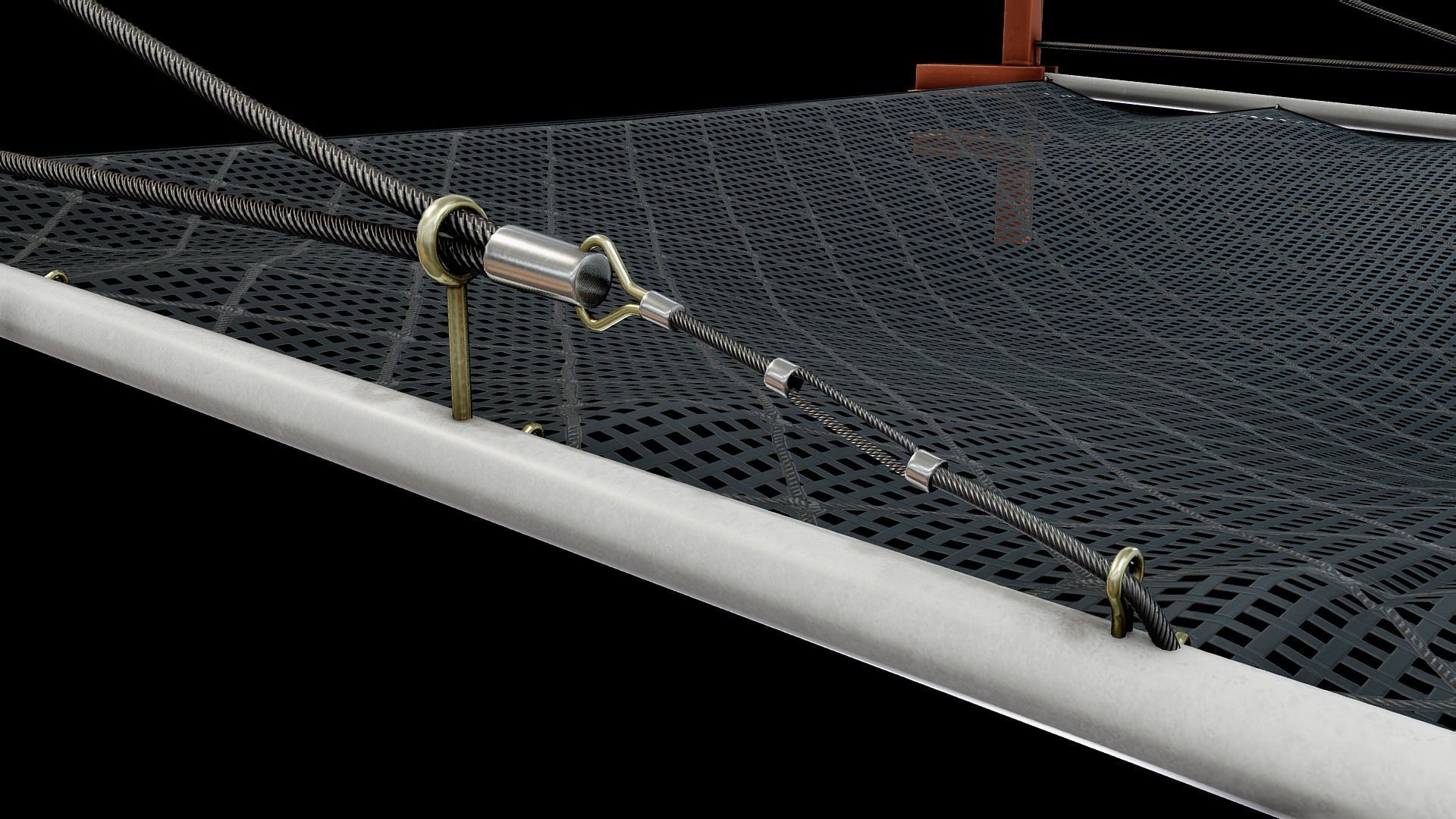 Construction Safety Net - Personnel Fall Net Low-poly 3D model_5