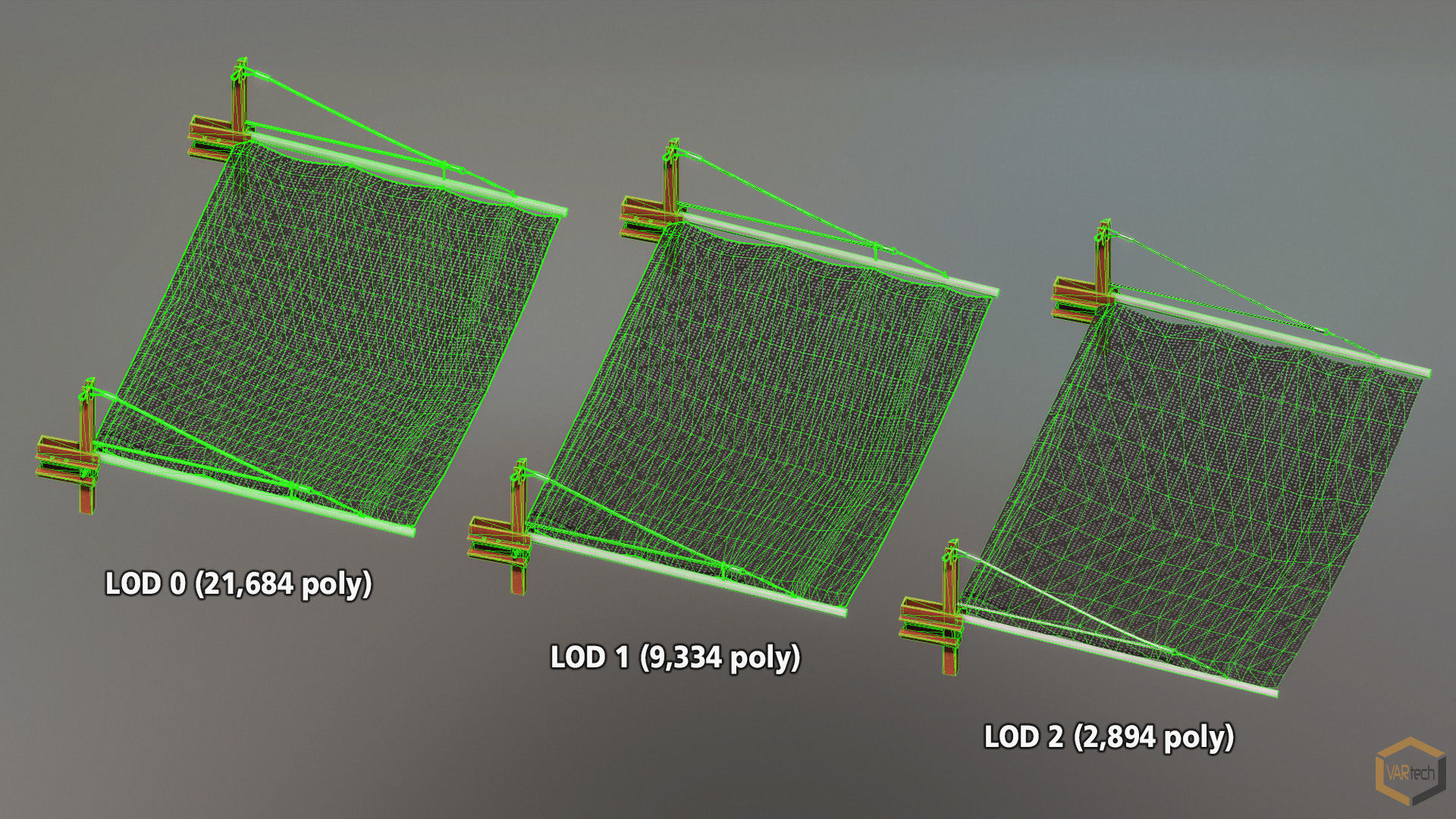 Construction Safety Net - Personnel Fall Net Low-poly 3D model_9