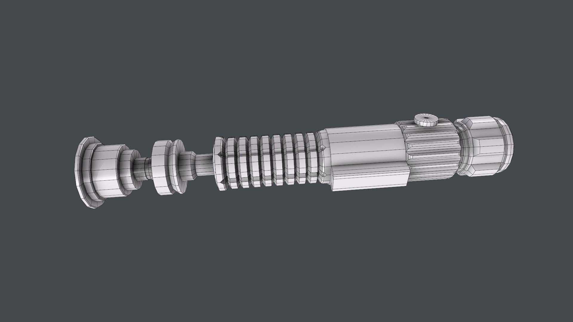 Light Saber Pack Star Wars Episode III Anakin Dooku and Obi-Wan 3D model_13