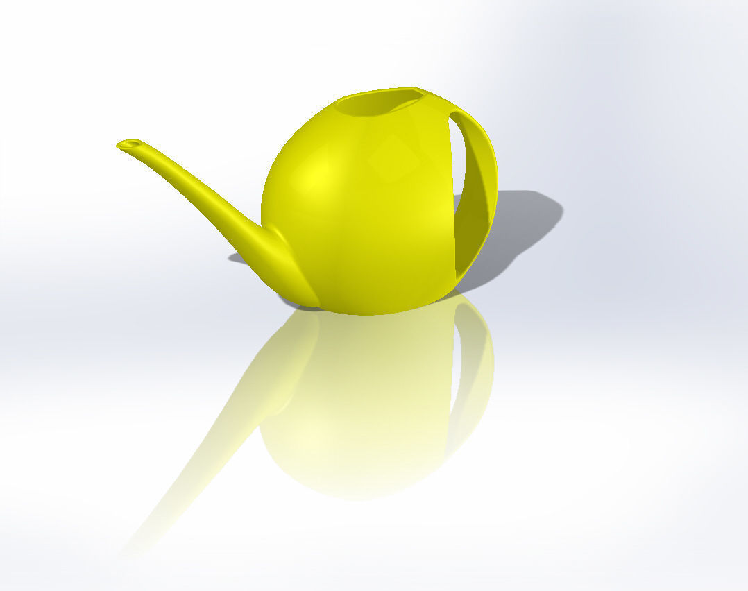Plastic watering can with original design Low-poly 3D model_2