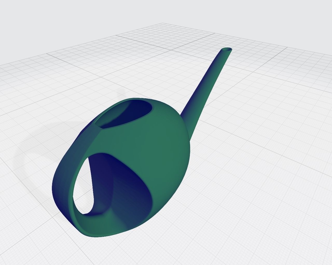 Plastic watering can with original design Low-poly 3D model_6