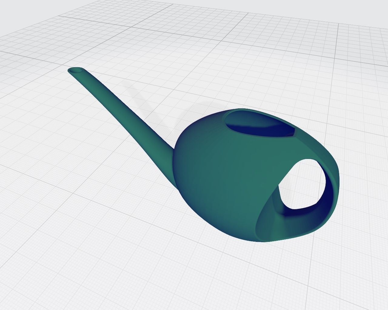 Plastic watering can with original design Low-poly 3D model_7
