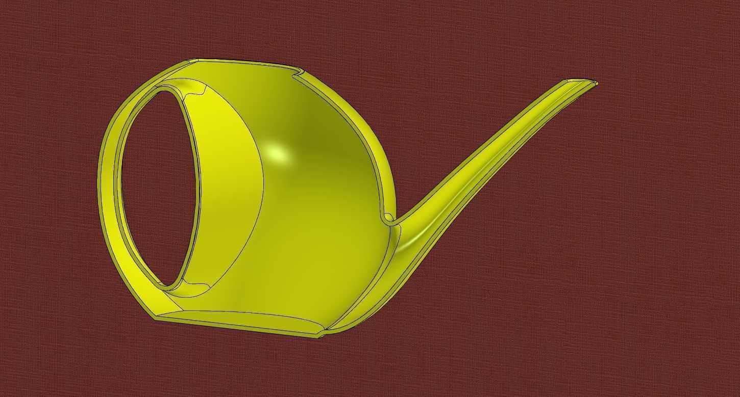 Plastic watering can with original design Low-poly 3D model_3