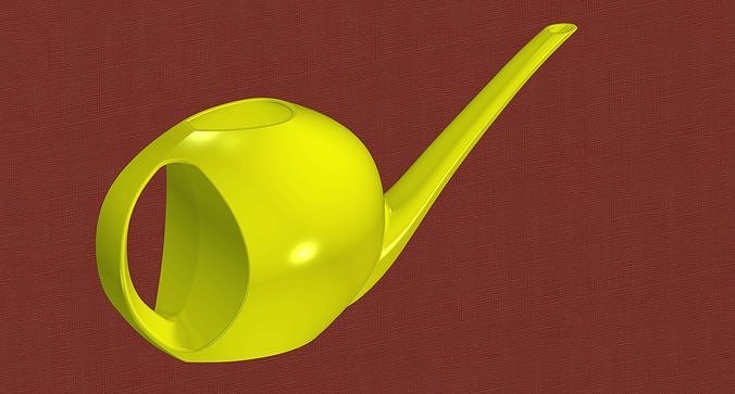 Plastic watering can with original design Low-poly 3D model
