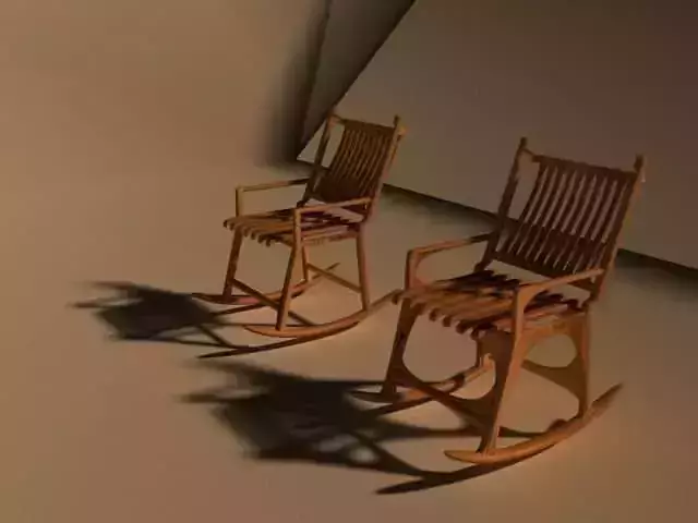Chair two wooden rocking chairs