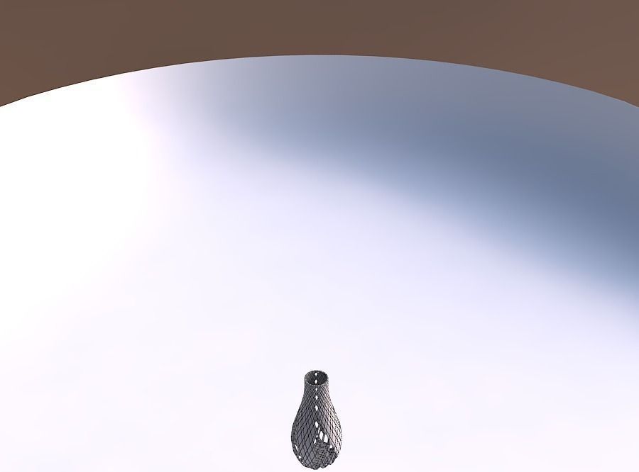 Vase curved with diagonal grid lattice 2 3D print model_5