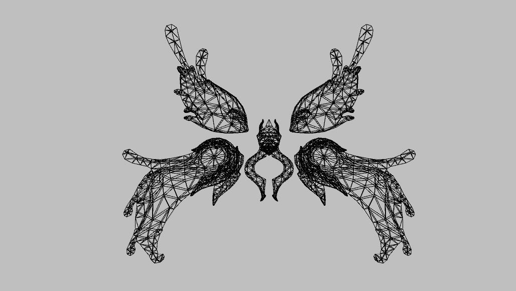 Red Gold Wing Low-poly 3D model_6