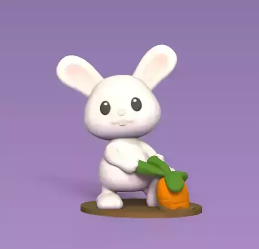 Bunny pulling a carrot 3D print model