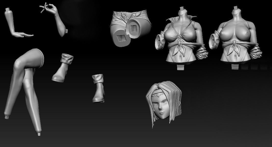 Faye Valentine Cowboy Bebop with extra torso and car  3D print model_3