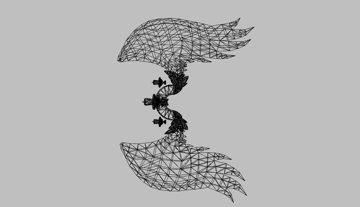 Black-White Wing Low-poly 3D model_22