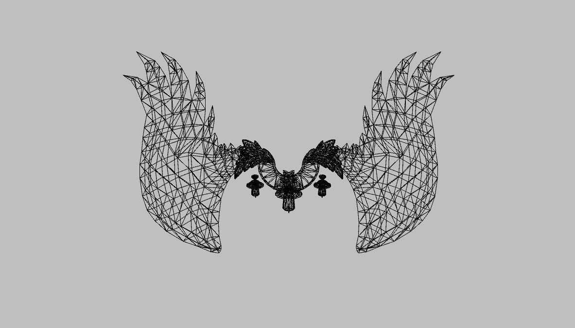 Black-White Wing Low-poly 3D model_7