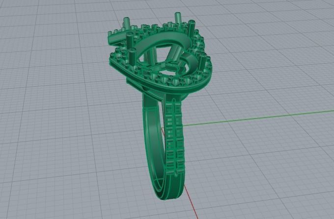 307 Ring with stones in the form of a heart 3D print model_8